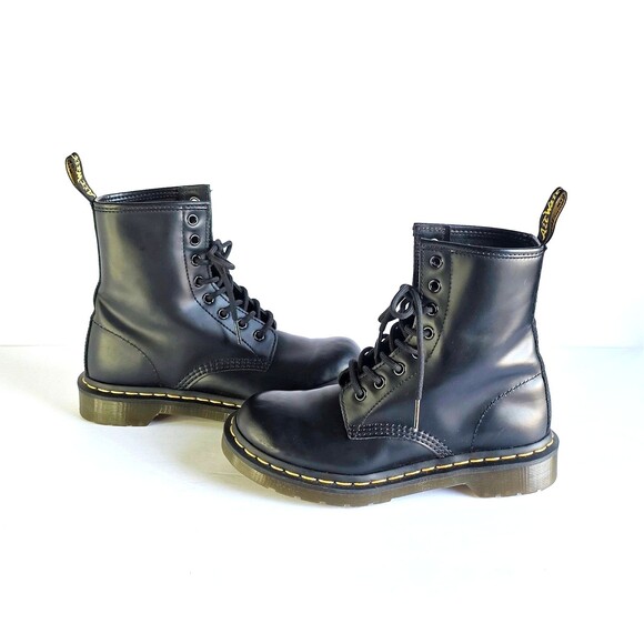 DR MARTENS 8-Eye Boots 1460 Women's Black Smooth Leather Lace Up Sz 6 37 - Picture 5 of 12